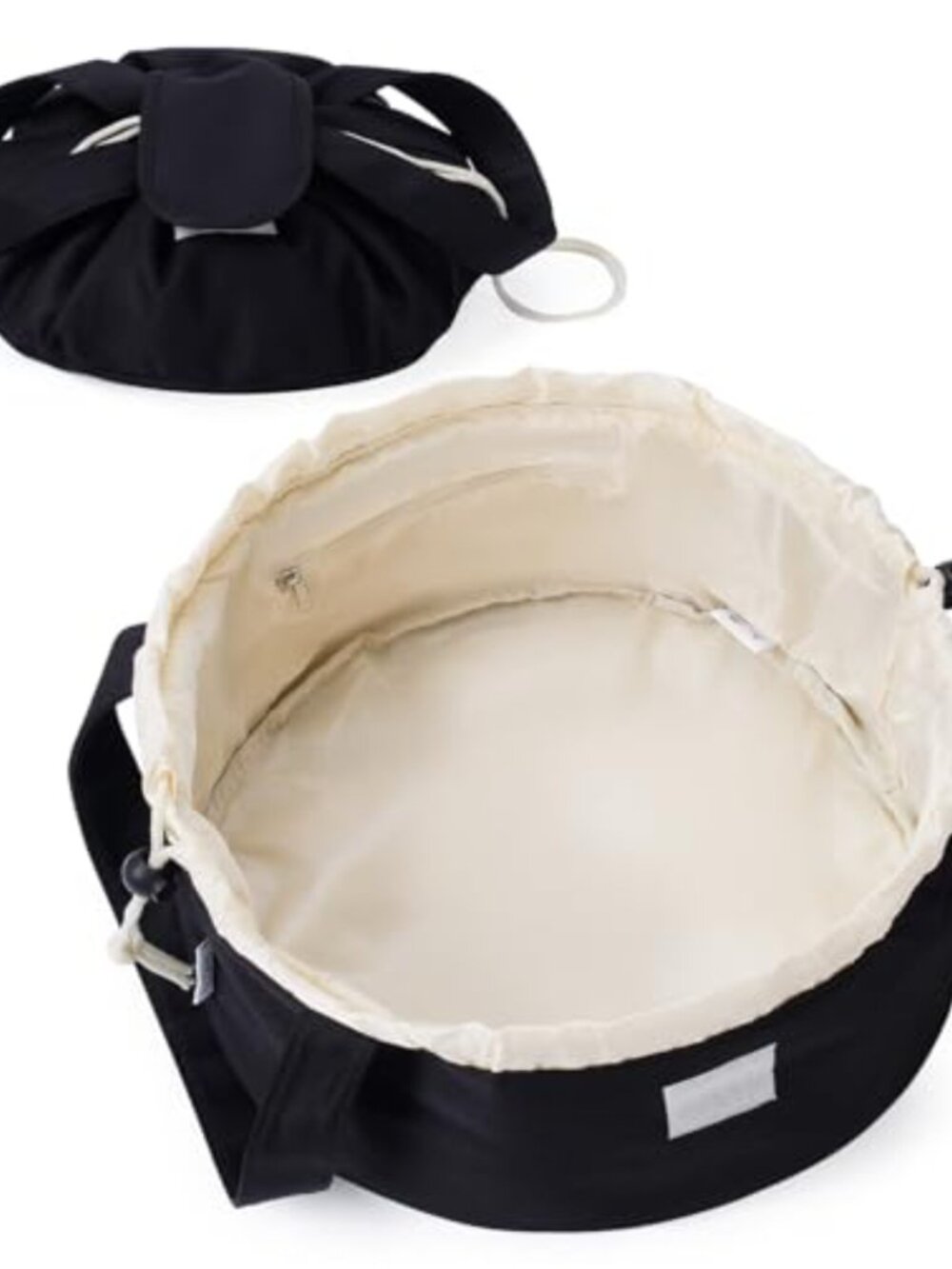 Narwey Lay Flat Drawstring Makeup Bag Travel Toiletry Cosmetic Bag